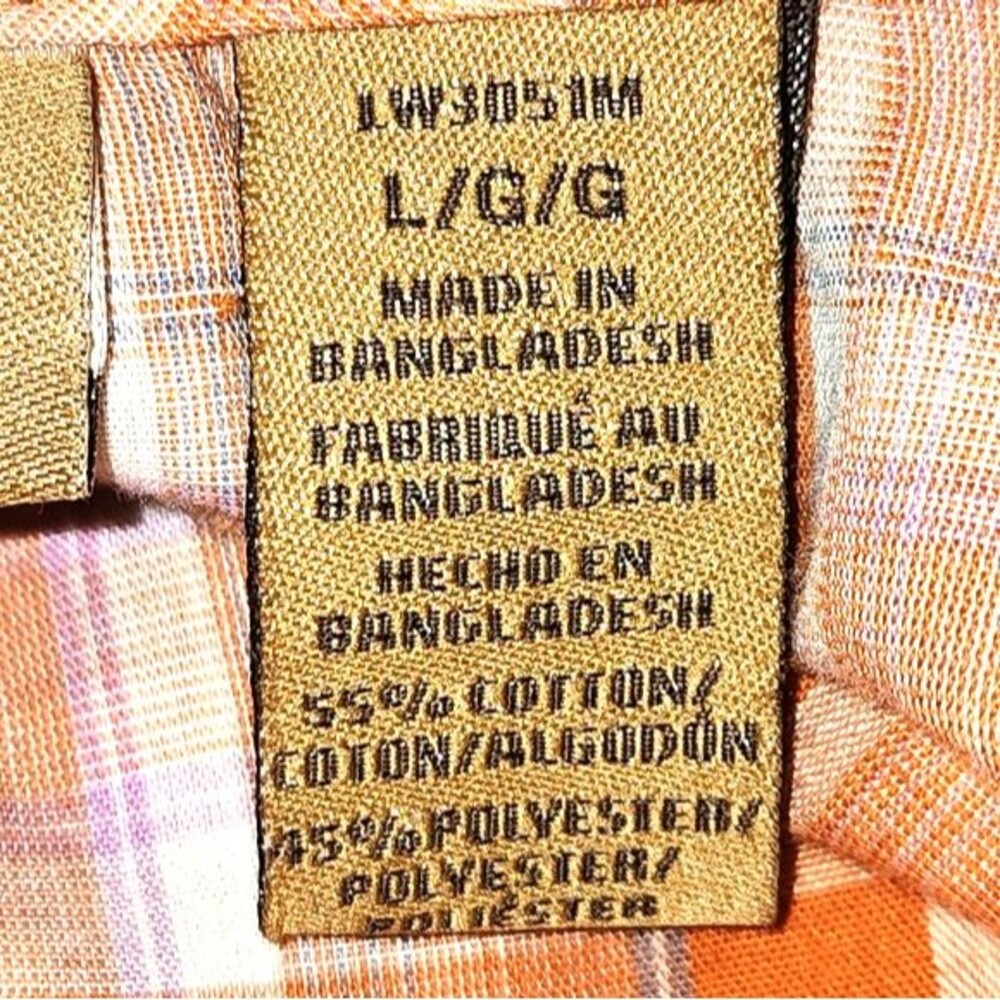 Wrangler Orange Plaid Snap Front Women's Western Shirt Size L‎ - Picture 9 of 10